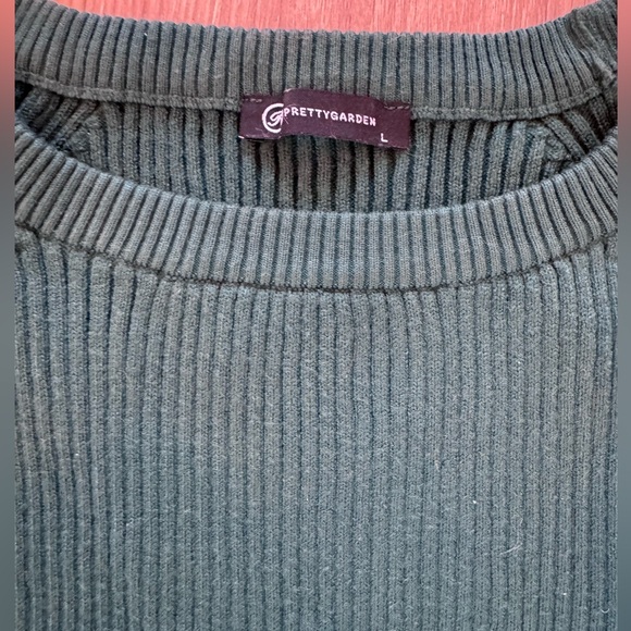 PRETTYGARDEN Women’s Dark Green 2 Piece Ribbed Cropped Sweater & Maxi Skirt Set - Picture 5 of 8